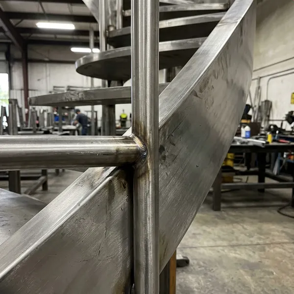 Curved floating stair installation process in NYC