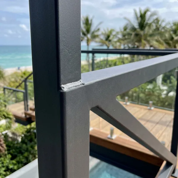 Exterior floating stair entryway installation on a NYC property